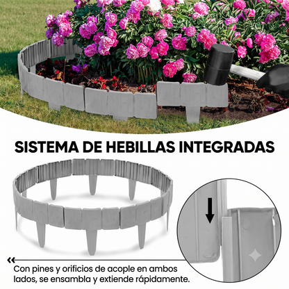 Bordes decorativos para jardín con aspecto de piedra.
