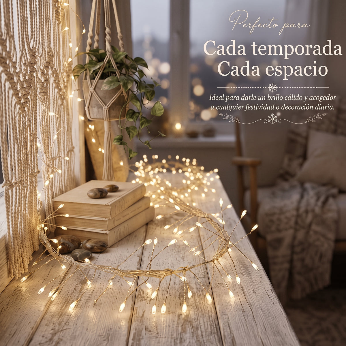 Guirnalda LED Ramificada 20m x600 Luces - Decoración Navideña