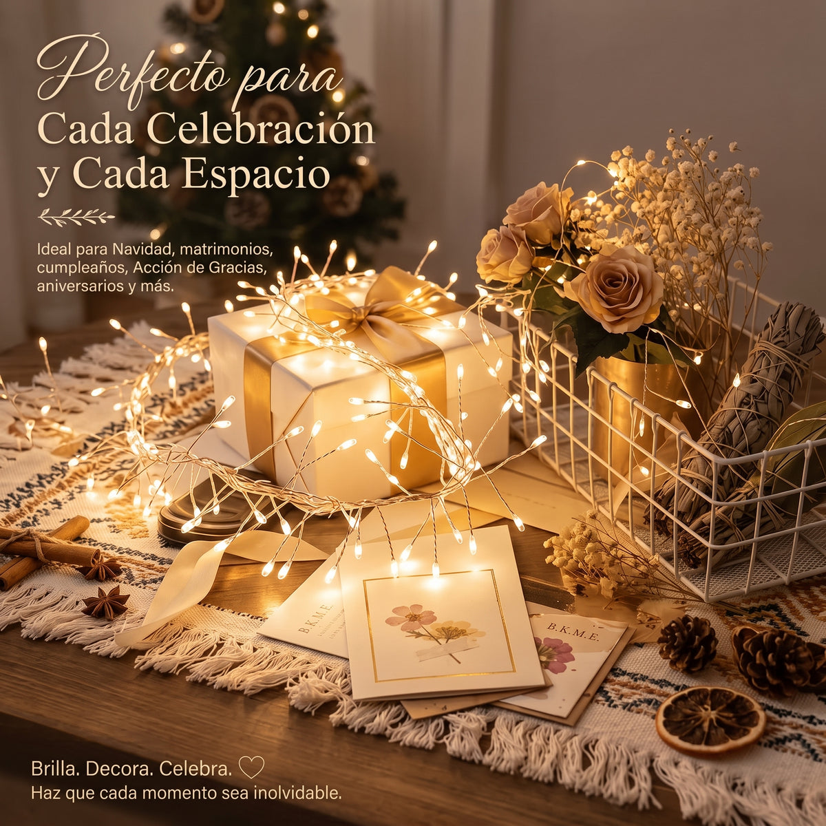 Guirnalda LED Ramificada 20m x600 Luces - Decoración Navideña