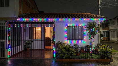 GotaLuz™ – Guirnalda LED Gotas de Agua 30 Metros, 120 Luces Multicolor para Exterior