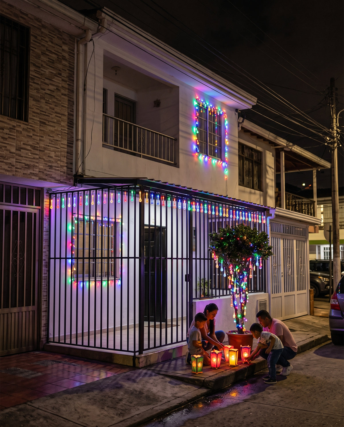 GotaLuz™ – Guirnalda LED Gotas de Agua 30 Metros, 120 Luces Multicolor para Exterior