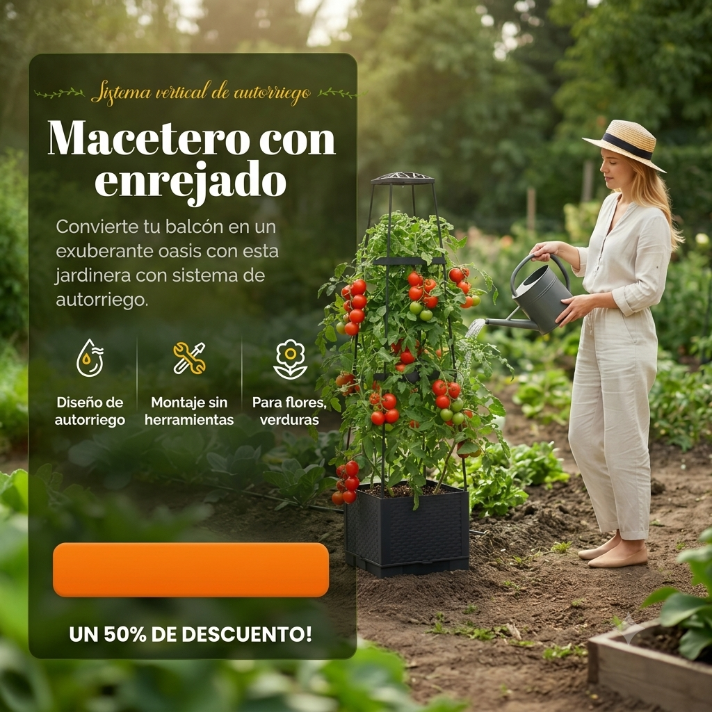 Macetero con enrejado y autoriego!!