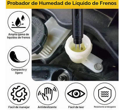 FrenoCheck™ – Probador de Líquido de Frenos con 5 Luces LED para Carro y Moto