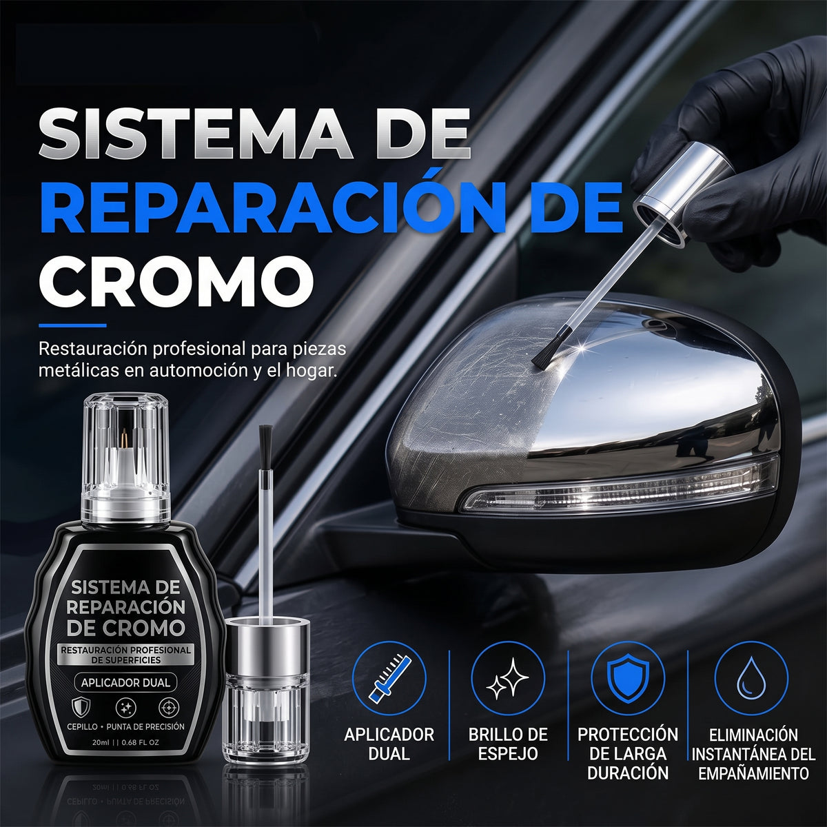 PlataShine Pro™ — Reparador de Cromo y Plata para Carro, Joyas y Hogar
