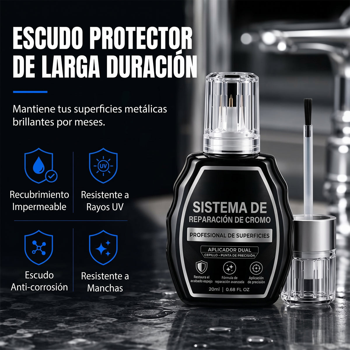 PlataShine Pro™ — Reparador de Cromo y Plata para Carro, Joyas y Hogar