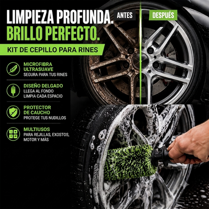 El cepillo híbrido que limpia hasta detrás de las mordazas del freno, sin rayar el rin: Rinclean®