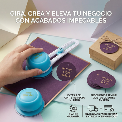 Círculos perfectos en segundos: El cortador giratorio 360° con 15 tamaños en uno — de 10 a 32 cm.
