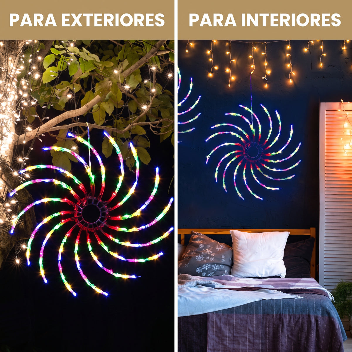 La pared más vacía de tu casa, la protagonista de esta Navidad: EspiraLuz™ · Luz LED en espiral 3D de 70 cm