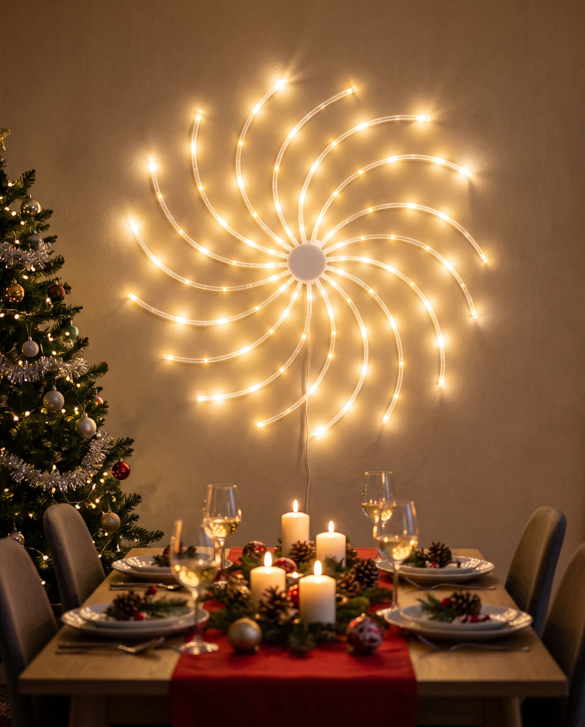 La pared más vacía de tu casa, la protagonista de esta Navidad: EspiraLuz™ · Luz LED en espiral 3D de 70 cm