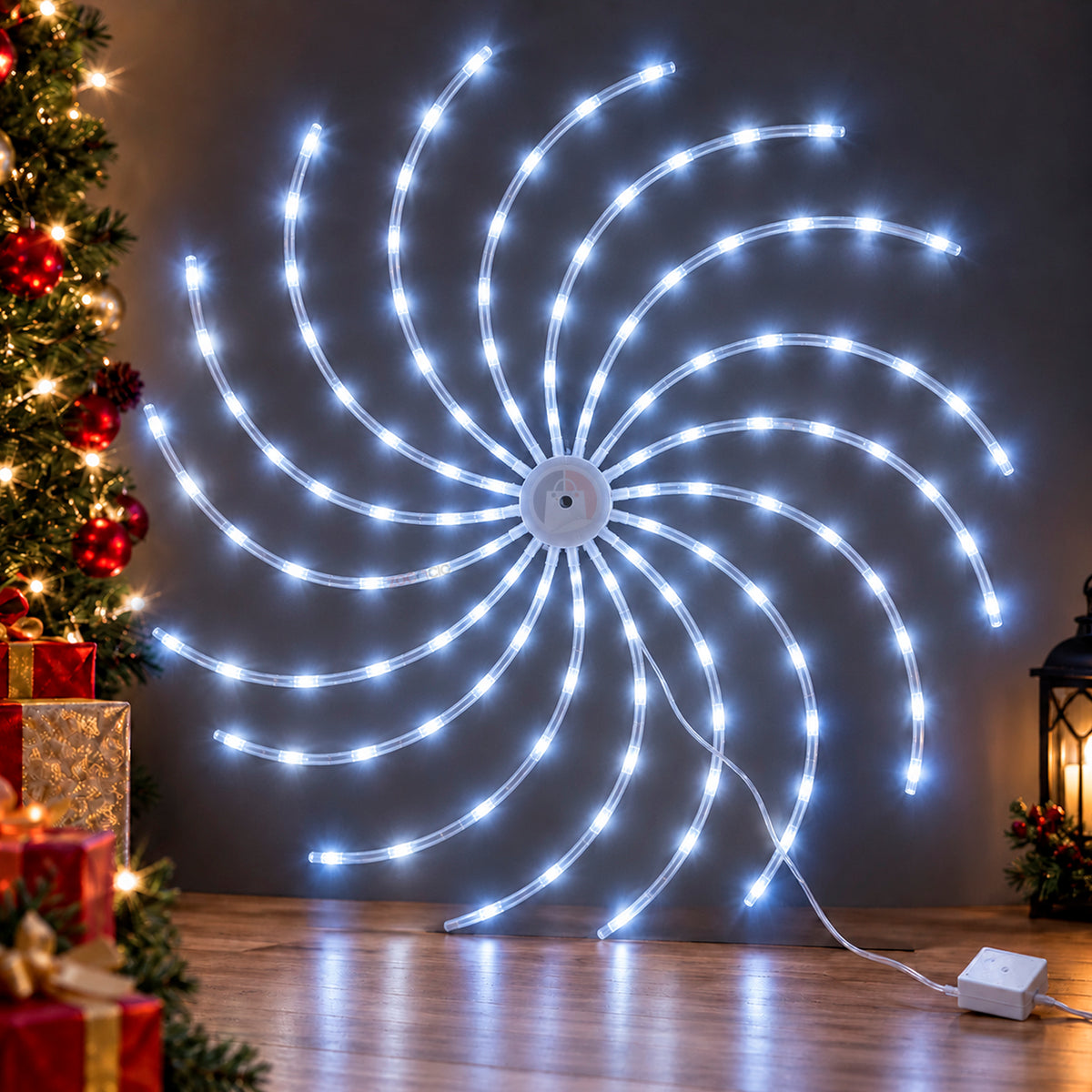 La pared más vacía de tu casa, la protagonista de esta Navidad: EspiraLuz™ · Luz LED en espiral 3D de 70 cm