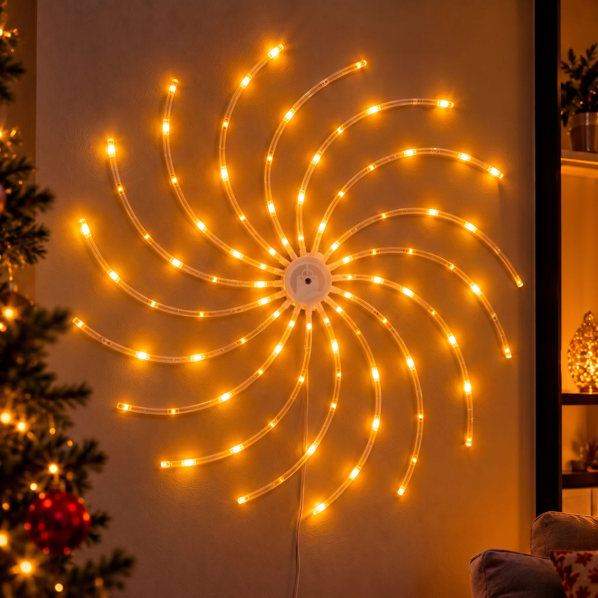 La pared más vacía de tu casa, la protagonista de esta Navidad: EspiraLuz™ · Luz LED en espiral 3D de 70 cm