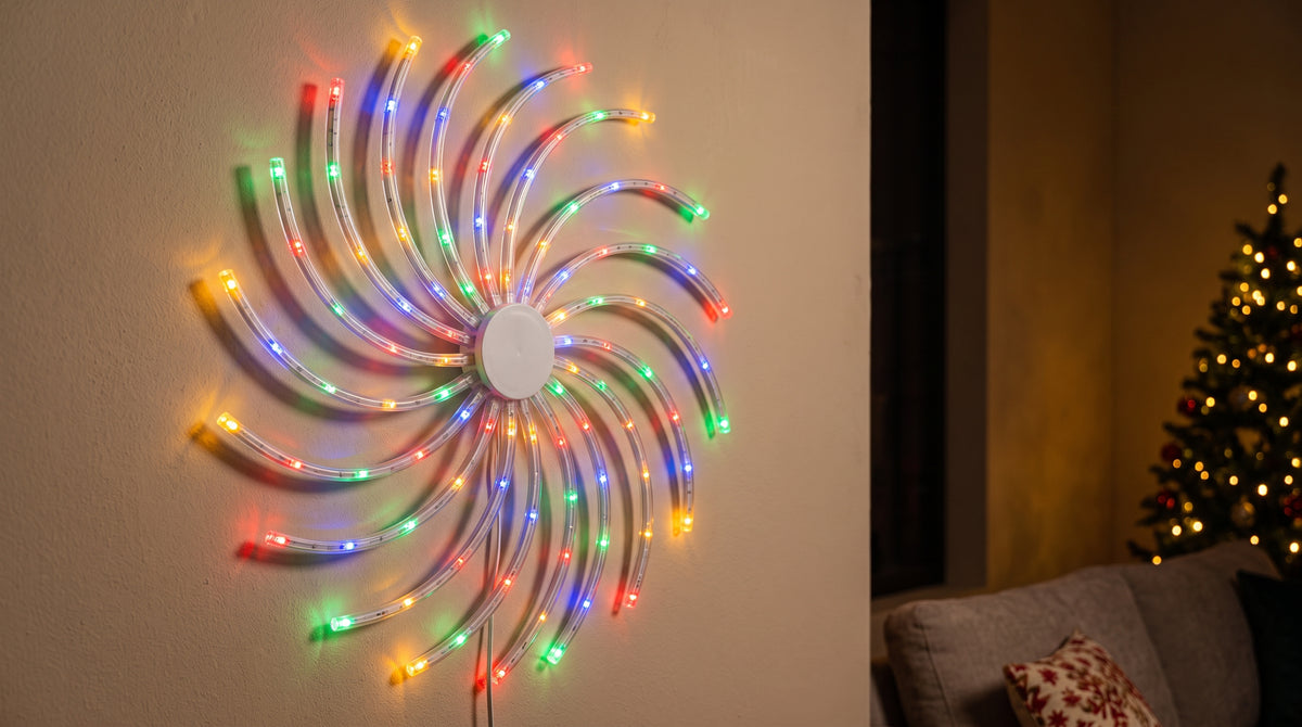 La pared más vacía de tu casa, la protagonista de esta Navidad: EspiraLuz™ · Luz LED en espiral 3D de 70 cm
