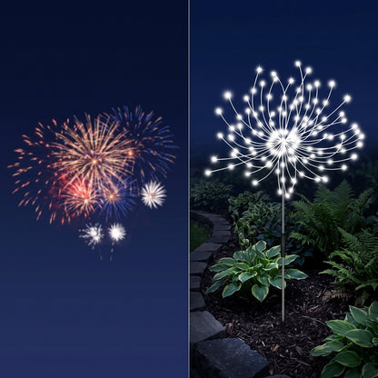 Luces Solares Navideñas x6 - Efecto Fuegos Artificiales para Jardín