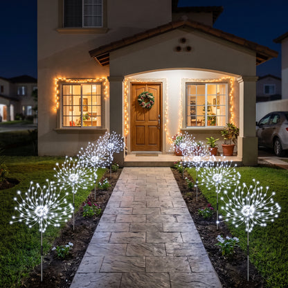 Luces Solares Navideñas x6 - Efecto Fuegos Artificiales para Jardín
