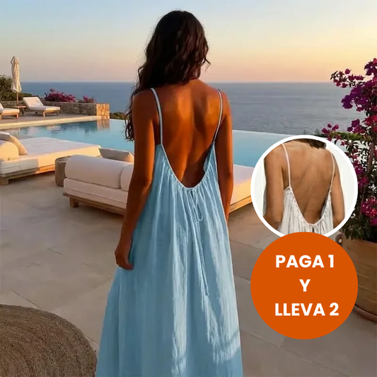 ✨ Siéntete irresistible: elegante vestido lencero sin espalda ¡Oferta pide uno, te enviaremos el segundo gratis!