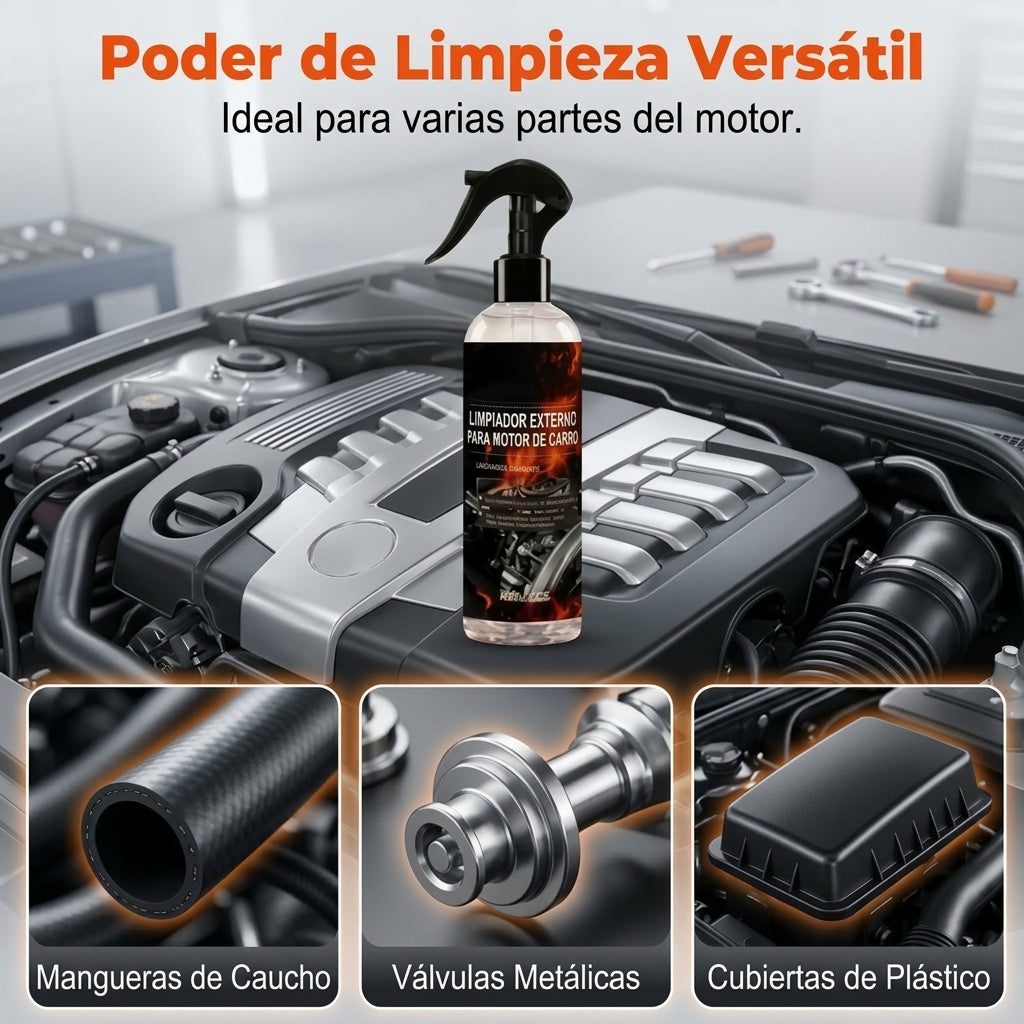 MotorClean Xpress™ – Spray Limpiador de Motor Sin Agua