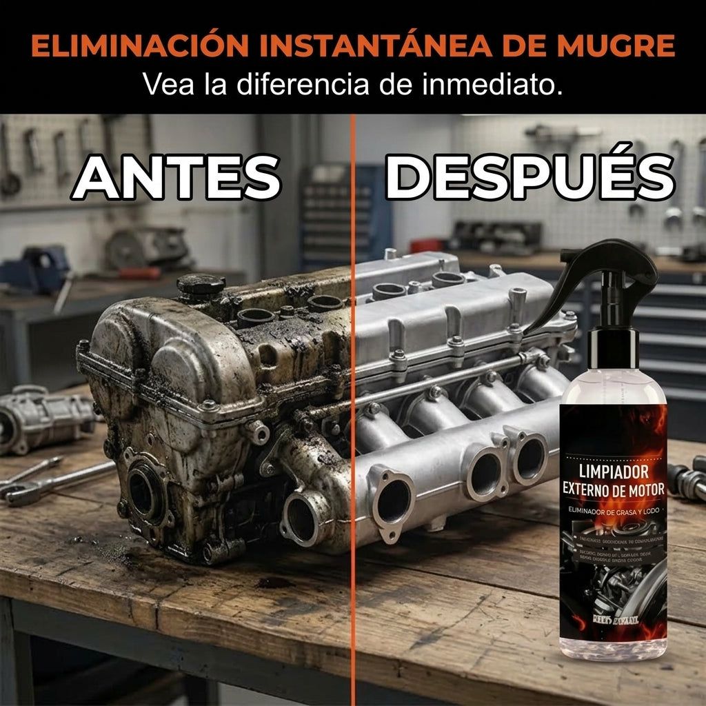 MotorClean Xpress™ – Spray Limpiador de Motor Sin Agua
