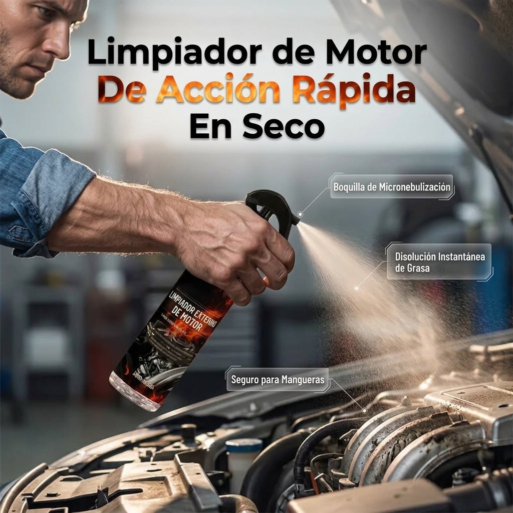 MotorClean Xpress™ – Spray Limpiador de Motor Sin Agua
