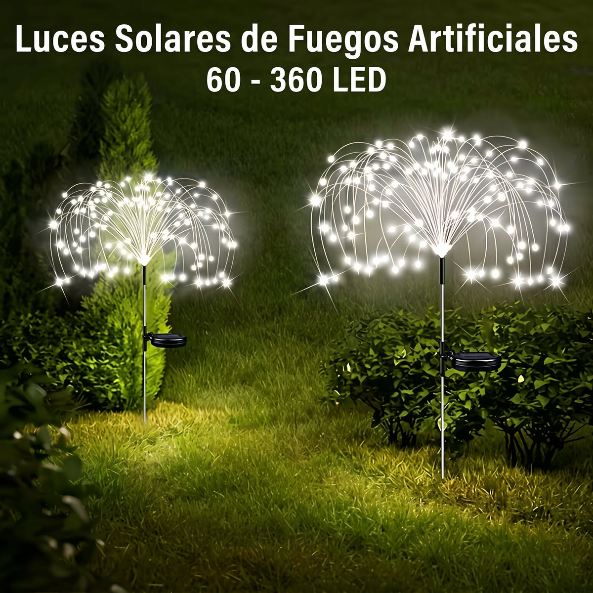 Luces Solares Navideñas x6 - Efecto Fuegos Artificiales para Jardín