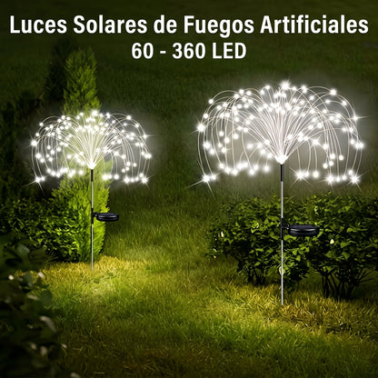 Luces Solares Navideñas x6 - Efecto Fuegos Artificiales para Jardín