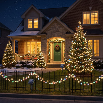 Guirnalda Solar de Estrellas LED x 15 metros - Decoración Navideña Sin Electricidad
