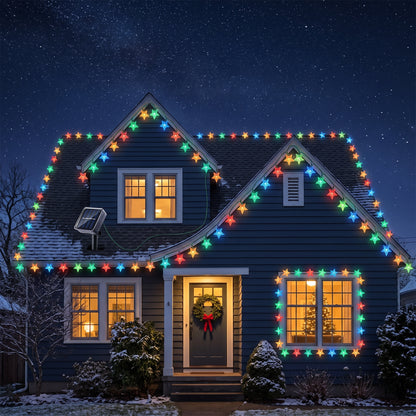 Guirnalda Solar de Estrellas LED x 15 metros - Decoración Navideña Sin Electricidad