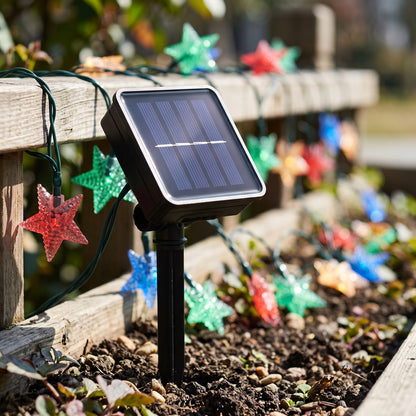 Guirnalda Solar de Estrellas LED x 15 metros - Decoración Navideña Sin Electricidad