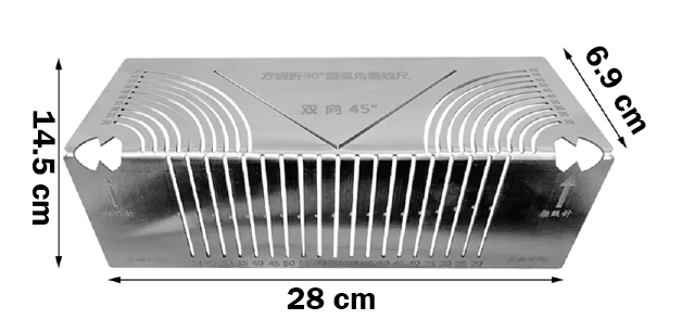 ÁnguloPRO™ - Guía de Marcado para Inglete 45°, Ángulo 90° y Curvas en Tubo Metálico