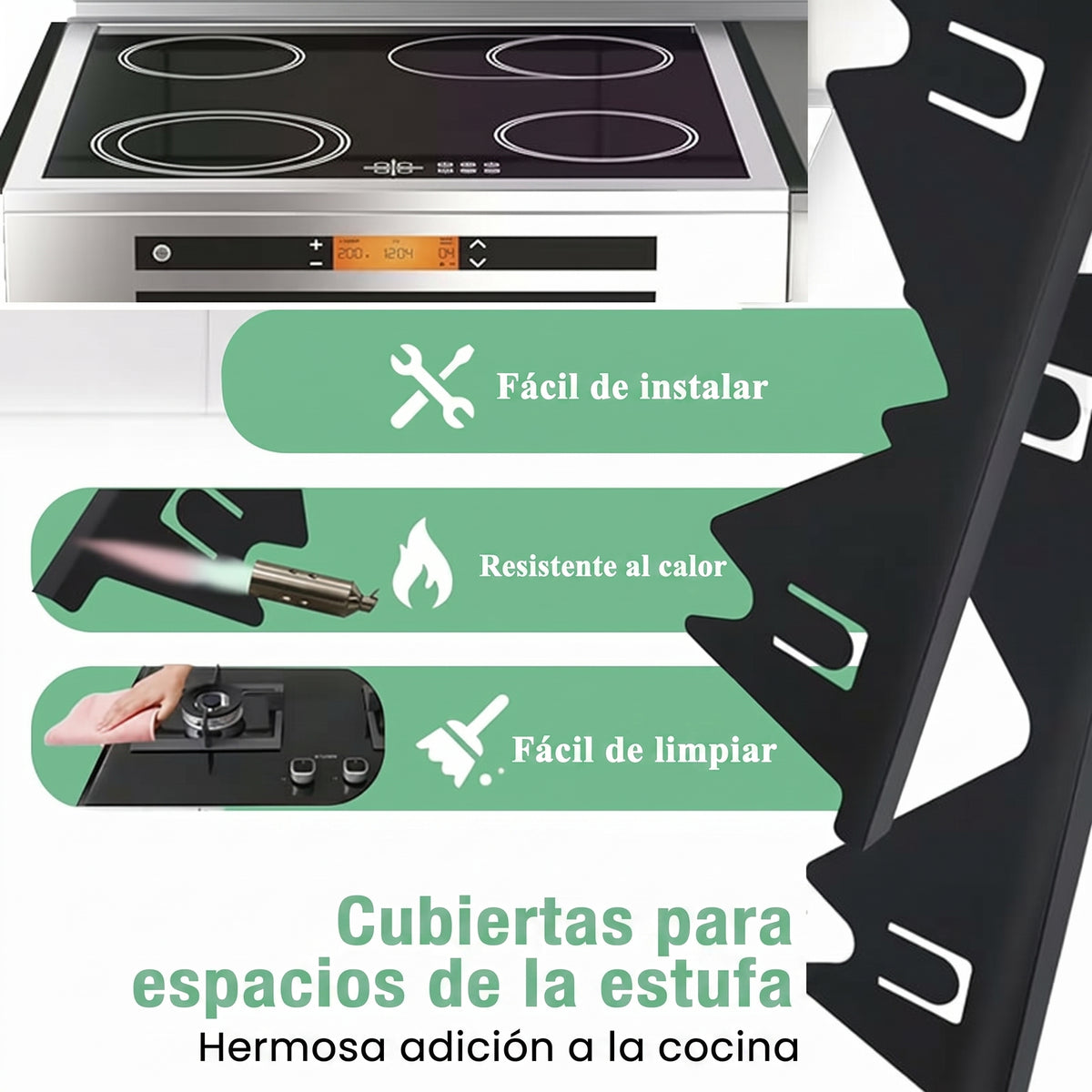 SelloInox™ – Cubre Espacios de Cocina en Acero Inoxidable SET X 2