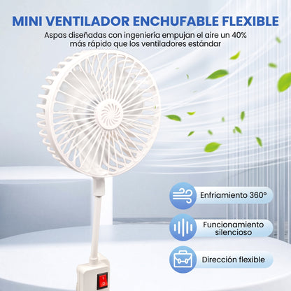 FlexiBrisa™ – Mini Ventilador Flexible de Enchufe