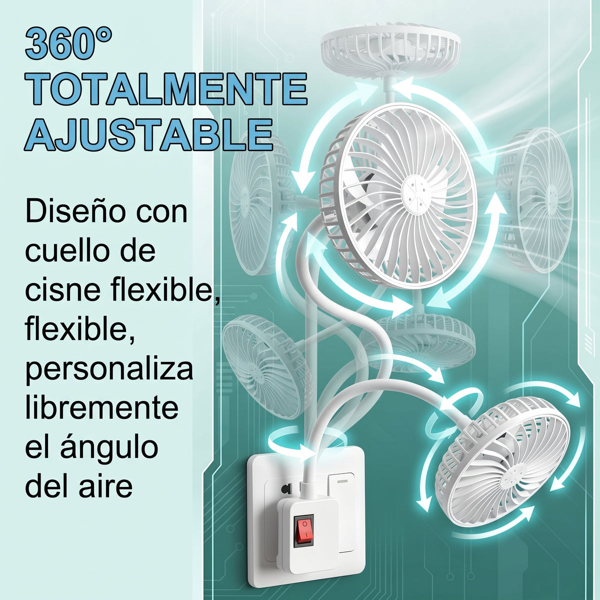 FlexiBrisa™ – Mini Ventilador Flexible de Enchufe