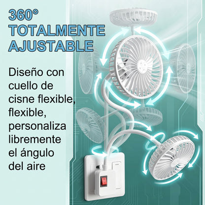 FlexiBrisa™ – Mini Ventilador Flexible de Enchufe