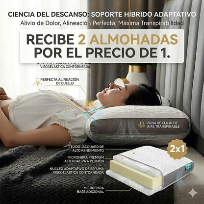 DESCUBRE LA ALMOHADA HÍBRIDA: SOPORTE ADAPTATIVO QUE ELIMINA EL DOLOR.