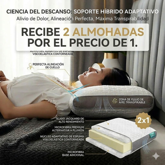 DESCUBRE LA ALMOHADA HÍBRIDA: SOPORTE ADAPTATIVO QUE ELIMINA EL DOLOR.